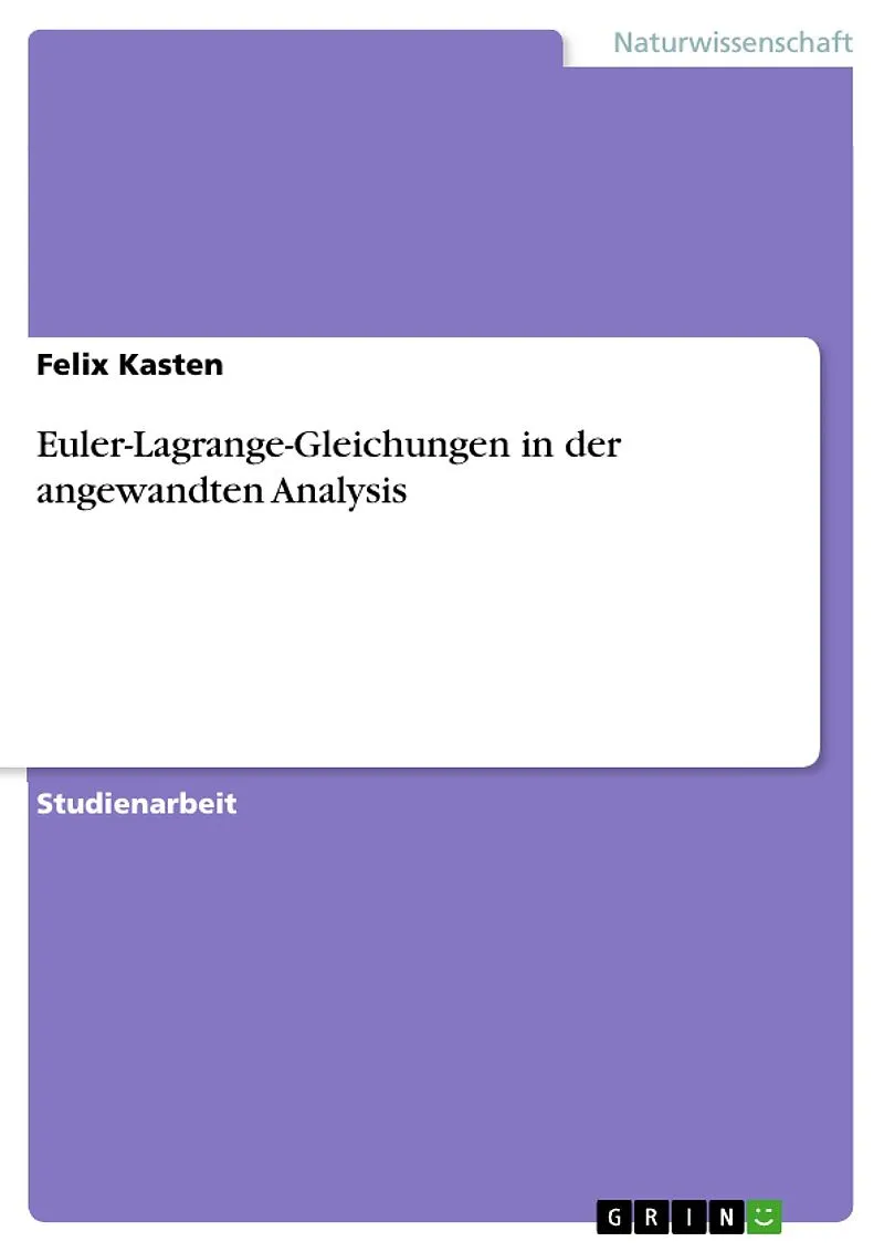 Euler-Lagrange-Gleichungen in der angewandten Analysis