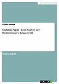 E-Book (epub) Dictatus Papae - Eine Analyse der Bestimmungen Gregors VII von Oliver Prode