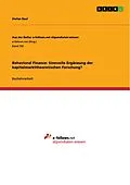 E-Book (epub) Behavioral Finance: Sinnvolle Ergänzung der kapitalmarkttheoretischen Forschung? von Stefan Raul