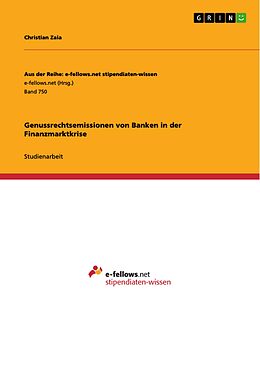 E-Book (pdf) Genussrechtsemissionen von Banken in der Finanzmarktkrise von Christian Zaia