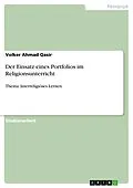 E-Book (pdf) Der Einsatz eines Portfolios im Religionsunterricht von Volker Ahmad Qasir