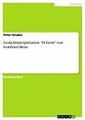 E-Book (pdf) Gedichtinterpretation: "O Geist" von Gottfried Benn von Peter Gruber