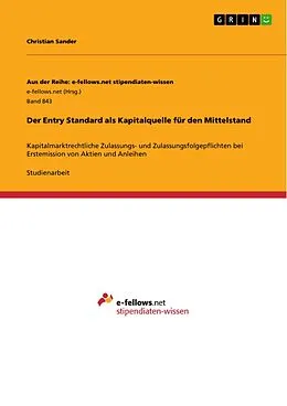 E-Book (pdf) Der Entry Standard als Kapitalquelle für den Mittelstand von Christian Sander