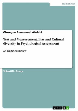 E-Book (epub) Test and Measurement. Bias and Cultural diversity in Psychological Assessment von Olusegun Emmanuel Afolabi