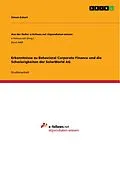 E-Book (epub) Erkenntnisse zu Behavioral Corporate Finance und die Schwierigkeiten der SolarWorld AG von Simon Eckart