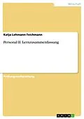 E-Book (pdf) Personal II. Lernzusammenfassung von Katja Lehmann-Teichmann