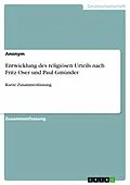 E-Book (pdf) Entwicklung des religiösen Urteils nach Fritz Oser und Paul Gmünder von Anonym