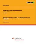 E-Book (epub) Bewertung der Vorschriften zur Inhaltskontrolle von Verträgen von Arne Schmieke