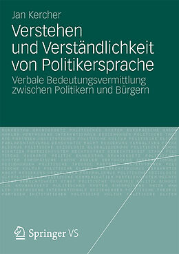 E-Book (pdf) Verstehen und Verständlichkeit von Politikersprache von Jan Kercher