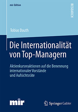 Kartonierter Einband Die Internationalität von Top-Managern von Tobias Dauth