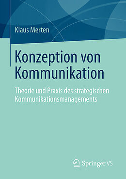 Kartonierter Einband Konzeption von Kommunikation von Klaus Merten