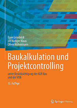 E-Book (pdf) Baukalkulation und Projektcontrolling von Egon Leimböck, Ulf Rüdiger Klaus, Oliver Hölkermann