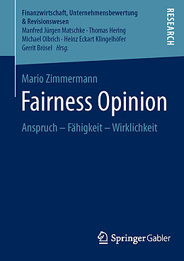 Kartonierter Einband Fairness Opinion von Mario Zimmermann