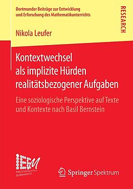 E-Book (pdf) Kontextwechsel als implizite Hürden realitätsbezogener Aufgaben von Nikola Leufer
