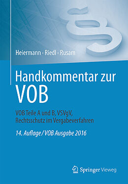 Fester Einband Handkommentar zur VOB von Wolfgang Heiermann, Andrea Kullack, Lutz Mansfeld