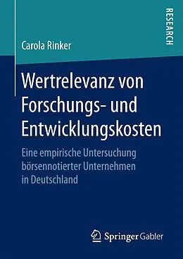 E-Book (pdf) Wertrelevanz von Forschungs- und Entwicklungskosten von Carola Rinker