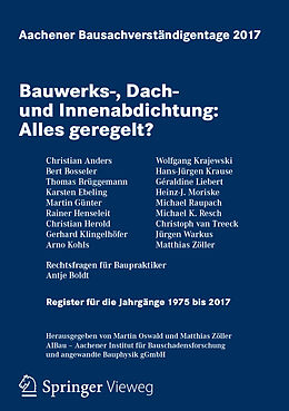 Kartonierter Einband Aachener Bausachverständigentage 2017 von 