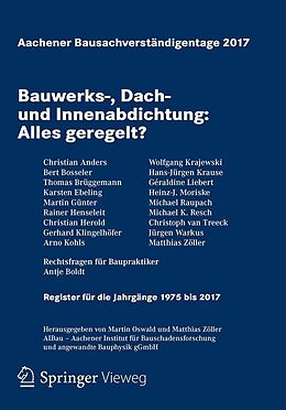 E-Book (pdf) Aachener Bausachverständigentage 2017 von 