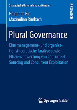 Kartonierter Einband Plural Governance von Holger de Bie, Maximilian Rimbach
