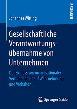 Kartonierter Einband Gesellschaftliche Verantwortungsübernahme von Unternehmen von Johannes Witting