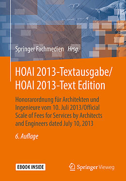Kartonierter Einband HOAI 2013-Textausgabe/HOAI 2013-Text Edition von 