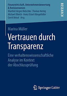 Kartonierter Einband Vertrauen durch Transparenz von Marina Müller