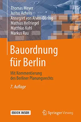E-Book (pdf) Bauordnung für Berlin von Thomas Meyer, Justus Achelis, Annegret von Alven-Döring