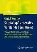 E-Book (pdf) Quick Guide Sorgfaltspflichten des Vorstands beim Brexit von Matthias J. Annweiler