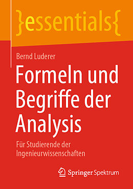 Kartonierter Einband Formeln und Begriffe der Analysis von Bernd Luderer