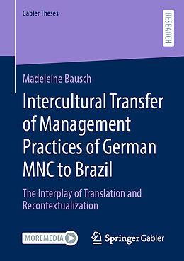 Couverture cartonnée Intercultural Transfer of Management Practices of German MNC to Brazil de Madeleine Bausch