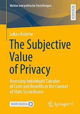 Couverture cartonnée The Subjective Value of Privacy de Lukas Antoine