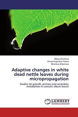Kartonierter Einband Adaptive changes in white dead nettle leaves during micropropagation von Milena Dimitrova, Veneta Kapchina-Toteva, Miroslava Zhiponova