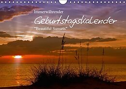Kalender Immerwährender Geburtstagskalender  Beautiful Sunsets (Wandkalender immerwährend DIN A4 quer) von Melanie Viola