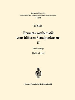 E-Book (pdf) Elementarmathematik vom höheren Standpunkte aus, III von Felix Klein