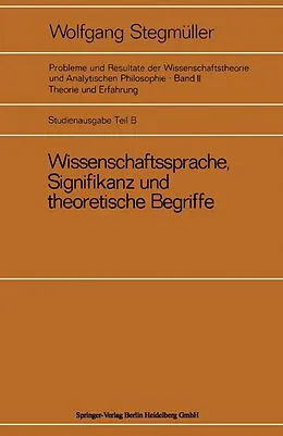 E-Book (pdf) Wissenschaftssprache, Signifikanz und theoretische Begriffe von Wolfgang Stegmüller