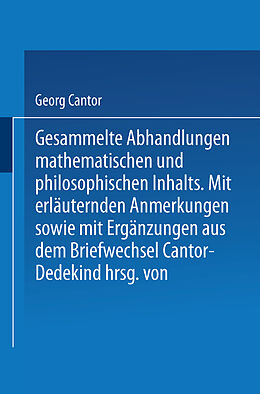 Kartonierter Einband Gesammelte Abhandlungen von Georg Cantor, Ernst Zermelo