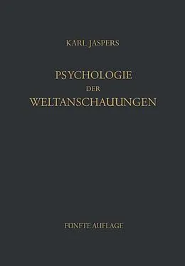 E-Book (pdf) Psychologie der Weltanschauungen von K. Jaspers