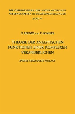 E-Book (pdf) Theorie der analytischen Funktionen einer komplexen Veränderlichen von Heinrich Behnke, Friedrich Sommer