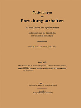 Kartonierter Einband Mitteilungen über Forschungsarbeiten auf dem Gebiete des Ingenieurwesens von Adolf Pfarr, Rudolf Skutsch