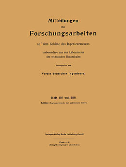 Kartonierter Einband Mitteilungen über Forschungsarbeiten auf dem Gebiete des Ingenieurwesens von Rudolf Schöttler
