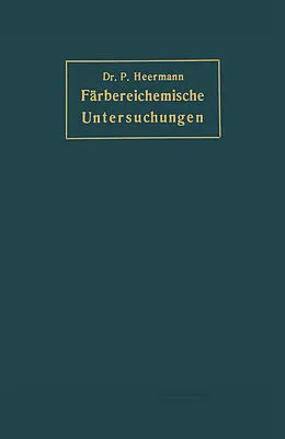 E-Book (pdf) Färbereichemische Untersuchungen von Peter Heermann