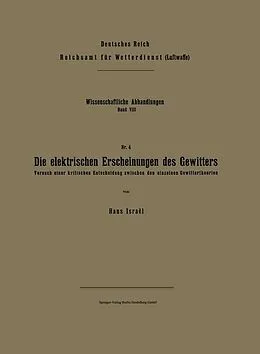 E-Book (pdf) Die elektrischen Erscheinungen des Gewitters von Hans Israel
