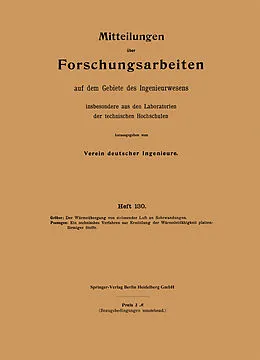 E-Book (pdf) Mitteilungen über Forschungsarbeiten auf dem Gebiete des Ingenieurwesens von Heinrich Gröber, Richard Poensgen
