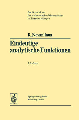 Kartonierter Einband Eindeutige Analytische Funktionen von Rolf Nevanlinna