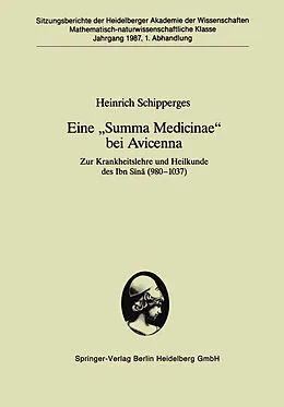 E-Book (pdf) Eine Summa Medicinae bei Avicenna von Heinrich Schipperges