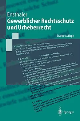 E-Book (pdf) Gewerblicher Rechtsschutz und Urheberrecht von Jürgen Ensthaler