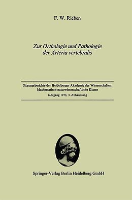 E-Book (pdf) Zur Orthologie und Pathologie der Arteria vertebralis von Friedrich W. Rieben