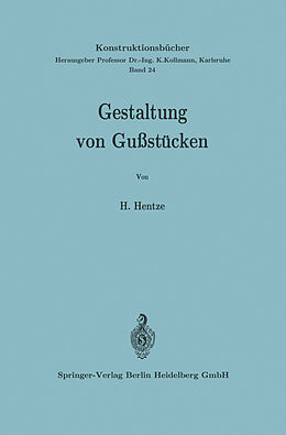 E-Book (pdf) Gestaltung von Gußstücken von Horst Hentze