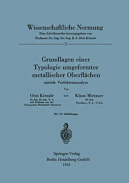 E-Book (pdf) Grundlagen einer Typologie umgeformter metallischer Oberflächen von O. Kienzle, K. Mietzner