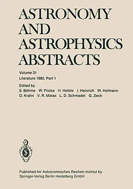 E-Book (pdf) Astronomy and Astrophysics Abstracts von S. Böhme, W. Fricke, H. Hefele